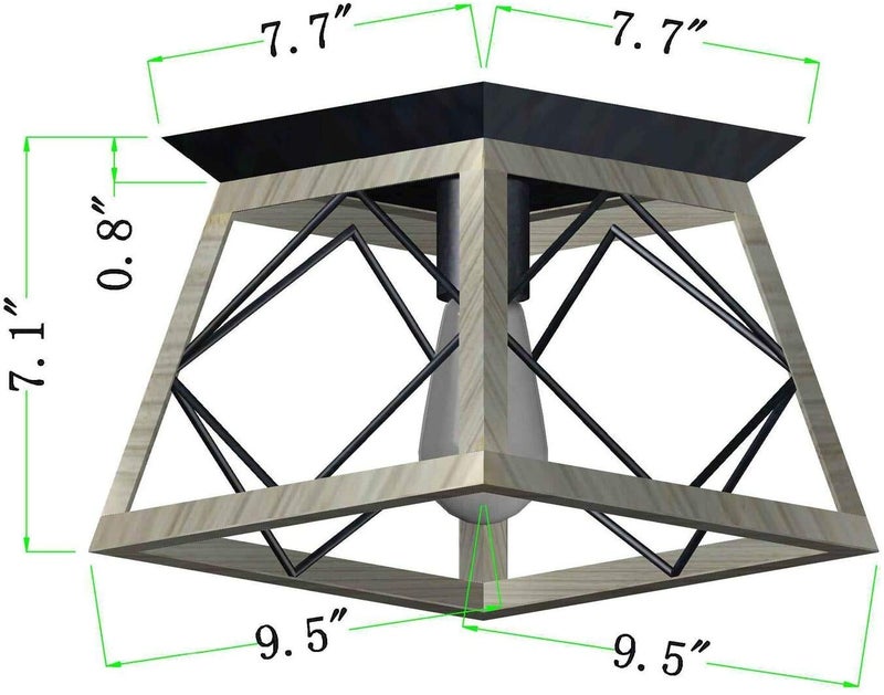 QS Q&S Flush Mount Ceiling Light Fixture,Farmhouse Vintage Lights,Industrial Metal Lamp for Hallway, Entryway, Bathroom ORB+Brush Brown,1 Light E26 - Image 3